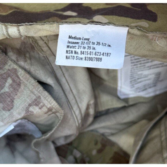Men's‎ Camouflage Fatigues Combat Coat And Pants Insect Shield NWT Medium Long - Picture 7 of 7
